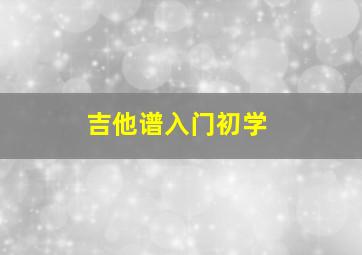 吉他谱入门初学