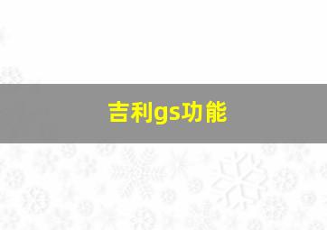 吉利gs功能