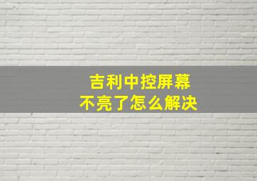 吉利中控屏幕不亮了怎么解决