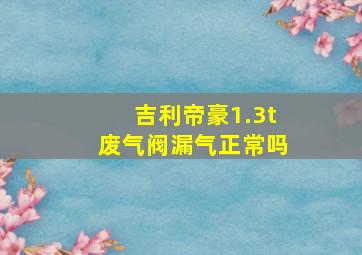 吉利帝豪1.3t废气阀漏气正常吗