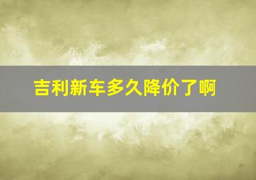 吉利新车多久降价了啊