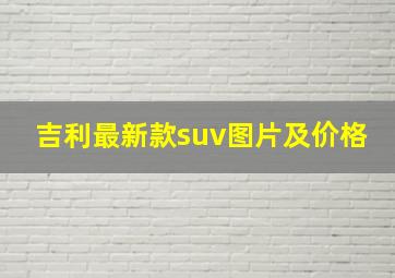 吉利最新款suv图片及价格