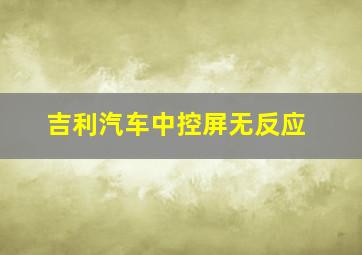 吉利汽车中控屏无反应