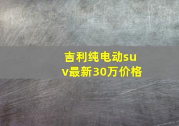 吉利纯电动suv最新30万价格