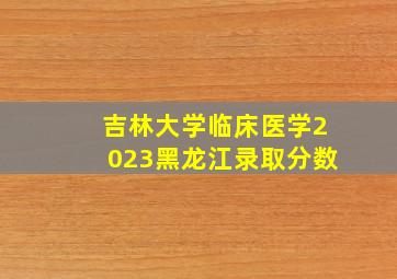 吉林大学临床医学2023黑龙江录取分数