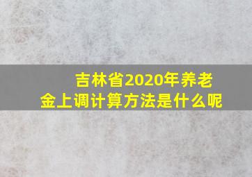 吉林省2020年养老金上调计算方法是什么呢