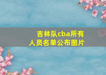 吉林队cba所有人员名单公布图片