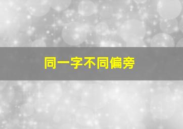 同一字不同偏旁