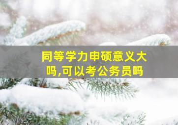 同等学力申硕意义大吗,可以考公务员吗