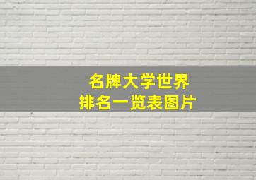 名牌大学世界排名一览表图片