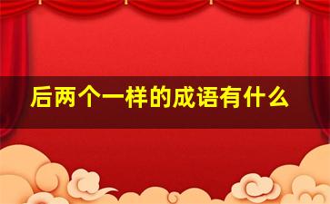 后两个一样的成语有什么