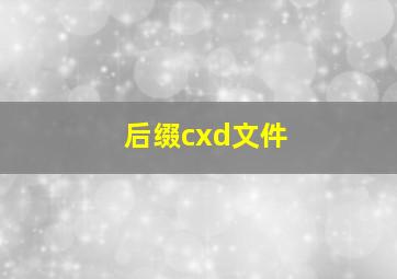 后缀cxd文件