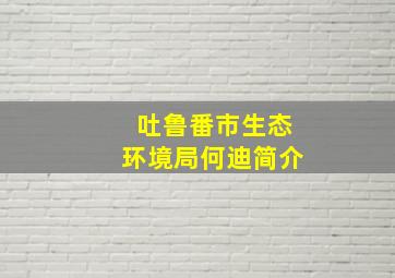 吐鲁番市生态环境局何迪简介