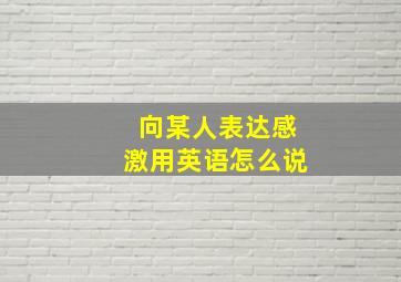 向某人表达感激用英语怎么说