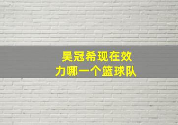 吴冠希现在效力哪一个篮球队