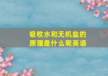 吸收水和无机盐的原理是什么呢英语