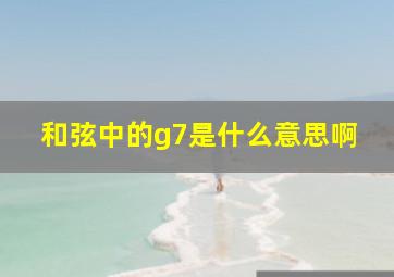 和弦中的g7是什么意思啊