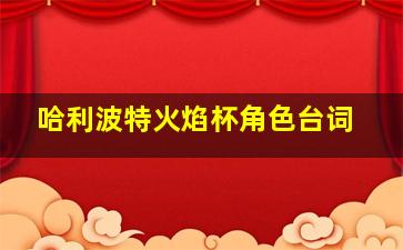 哈利波特火焰杯角色台词