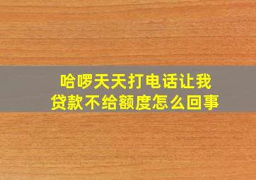 哈啰天天打电话让我贷款不给额度怎么回事