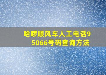 哈啰顺风车人工电话95066号码查询方法