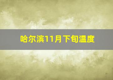 哈尔滨11月下旬温度