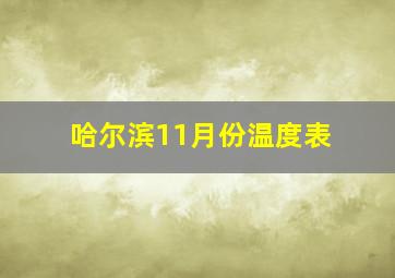 哈尔滨11月份温度表