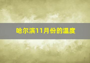 哈尔滨11月份的温度