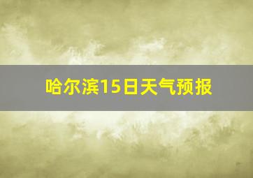 哈尔滨15日天气预报