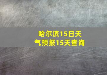 哈尔滨15日天气预报15天查询