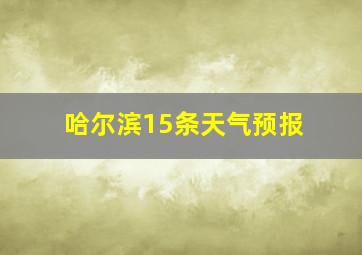 哈尔滨15条天气预报