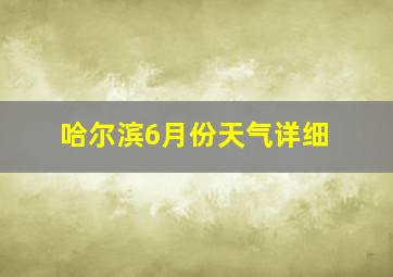 哈尔滨6月份天气详细