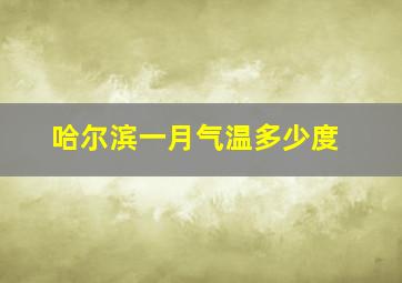 哈尔滨一月气温多少度