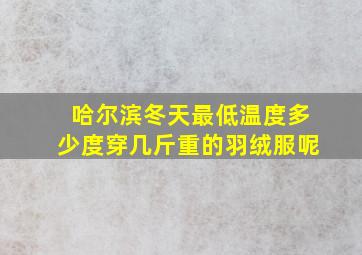 哈尔滨冬天最低温度多少度穿几斤重的羽绒服呢