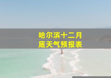 哈尔滨十二月底天气预报表