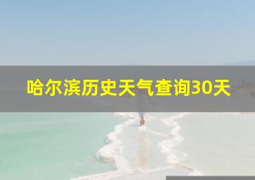 哈尔滨历史天气查询30天