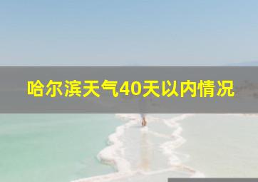 哈尔滨天气40天以内情况