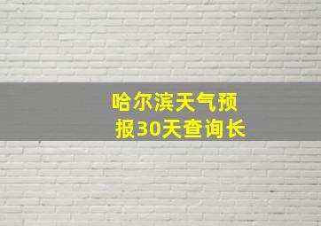 哈尔滨天气预报30天查询长