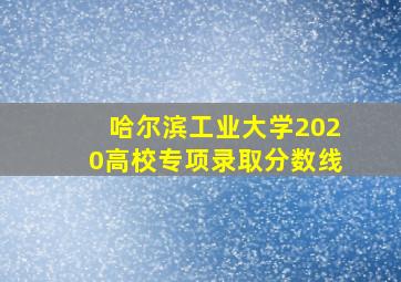 哈尔滨工业大学2020高校专项录取分数线