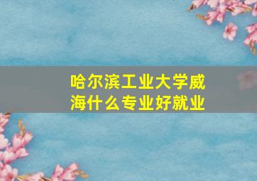 哈尔滨工业大学威海什么专业好就业