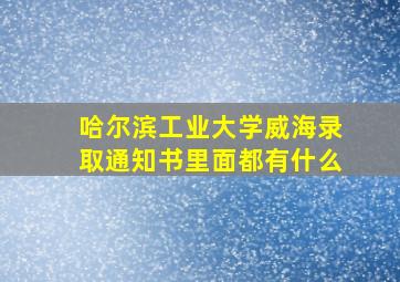 哈尔滨工业大学威海录取通知书里面都有什么