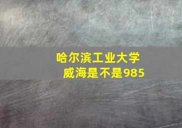 哈尔滨工业大学威海是不是985