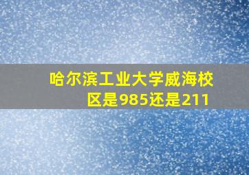 哈尔滨工业大学威海校区是985还是211