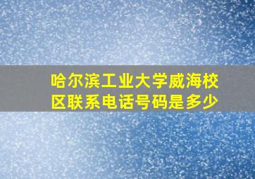 哈尔滨工业大学威海校区联系电话号码是多少