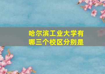 哈尔滨工业大学有哪三个校区分别是