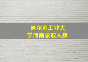 哈尔滨工业大学河南录取人数