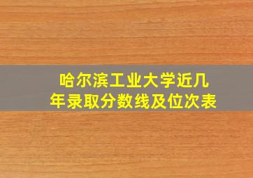 哈尔滨工业大学近几年录取分数线及位次表