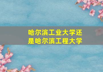 哈尔滨工业大学还是哈尔滨工程大学