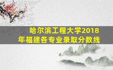 哈尔滨工程大学2018年福建各专业录取分数线