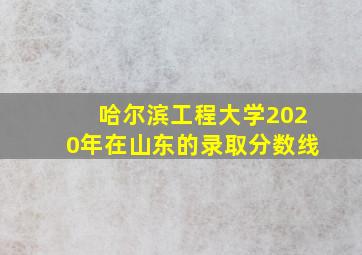 哈尔滨工程大学2020年在山东的录取分数线