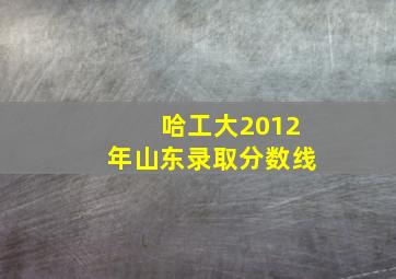 哈工大2012年山东录取分数线